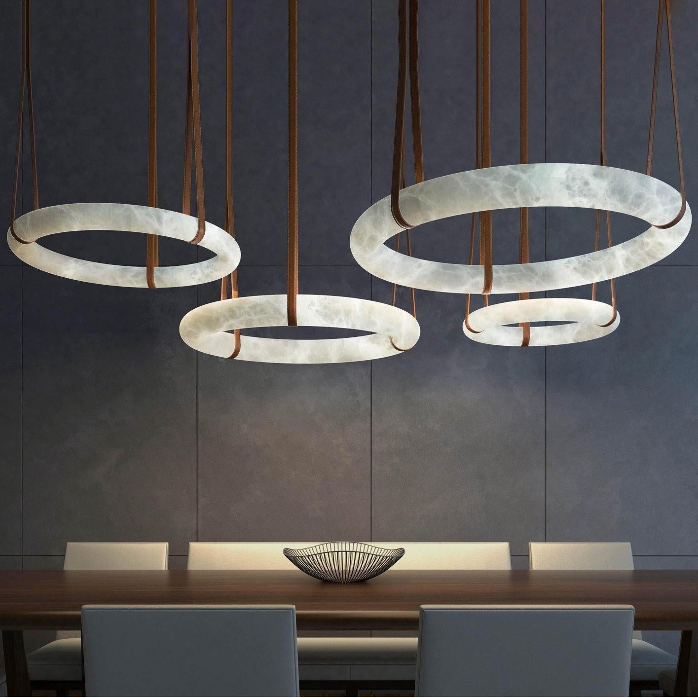 Halo Ring Pendant Alabaster Chandelier