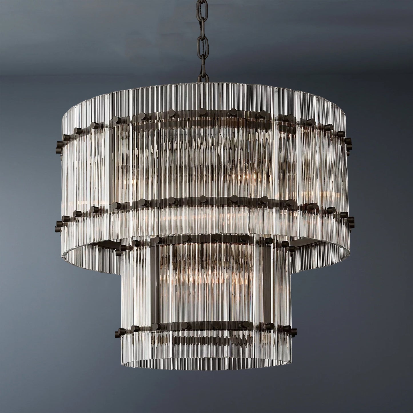 San Marco Modern 2-Tier Round Chandelier 22"