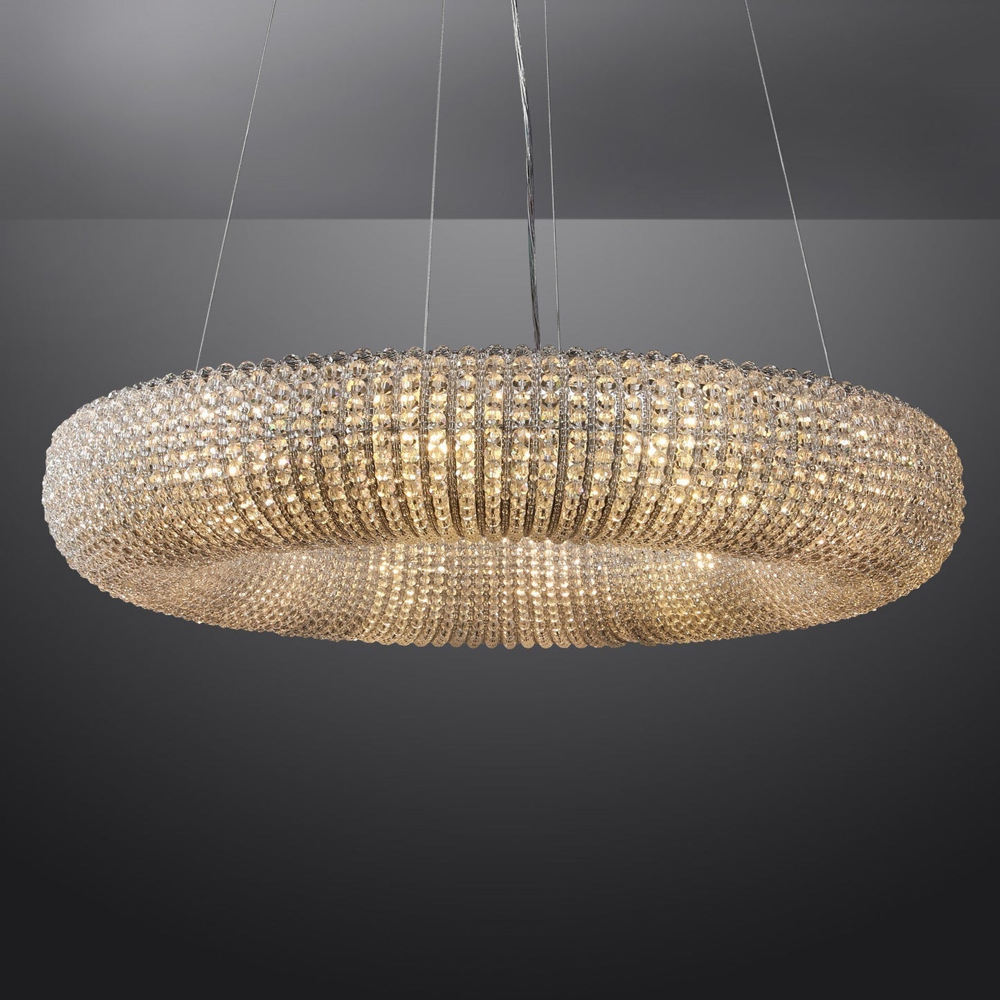 Aureola Round Chandelier 32″ 41″ 59″ Clear Crystal