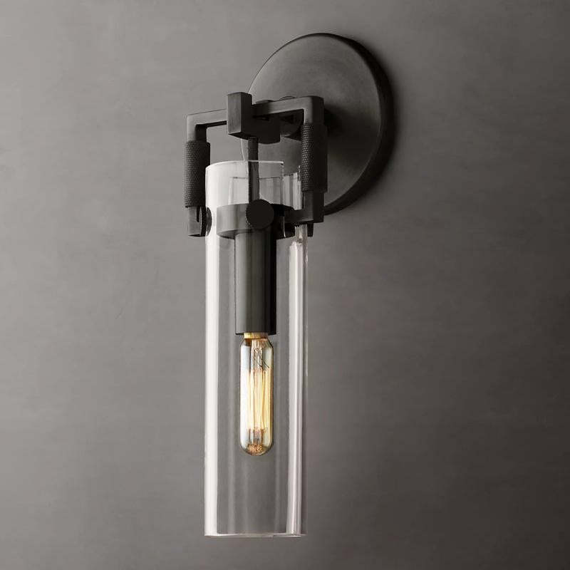 Ravelle Glass Cylinder Wall Sconce 15"H