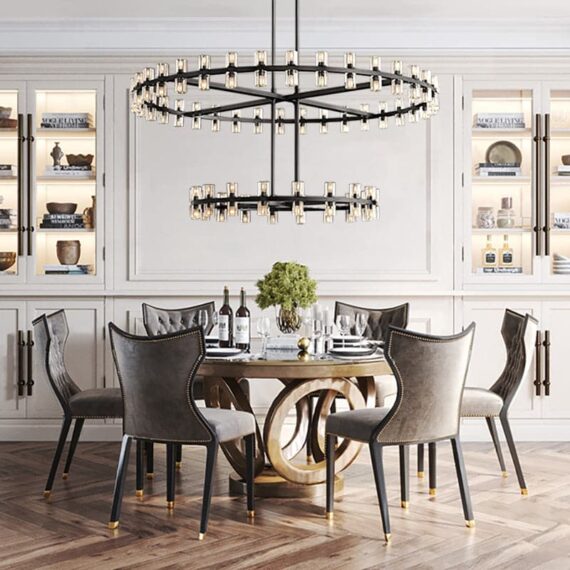 Arcachon 2-Tier Round Chandelier 60″,108-Lights
