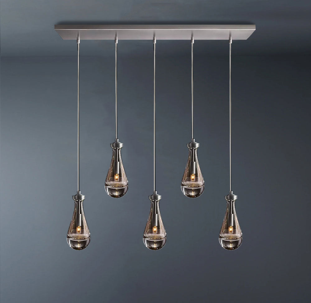 Raindrop Linear 5-Light Rod Chandelier