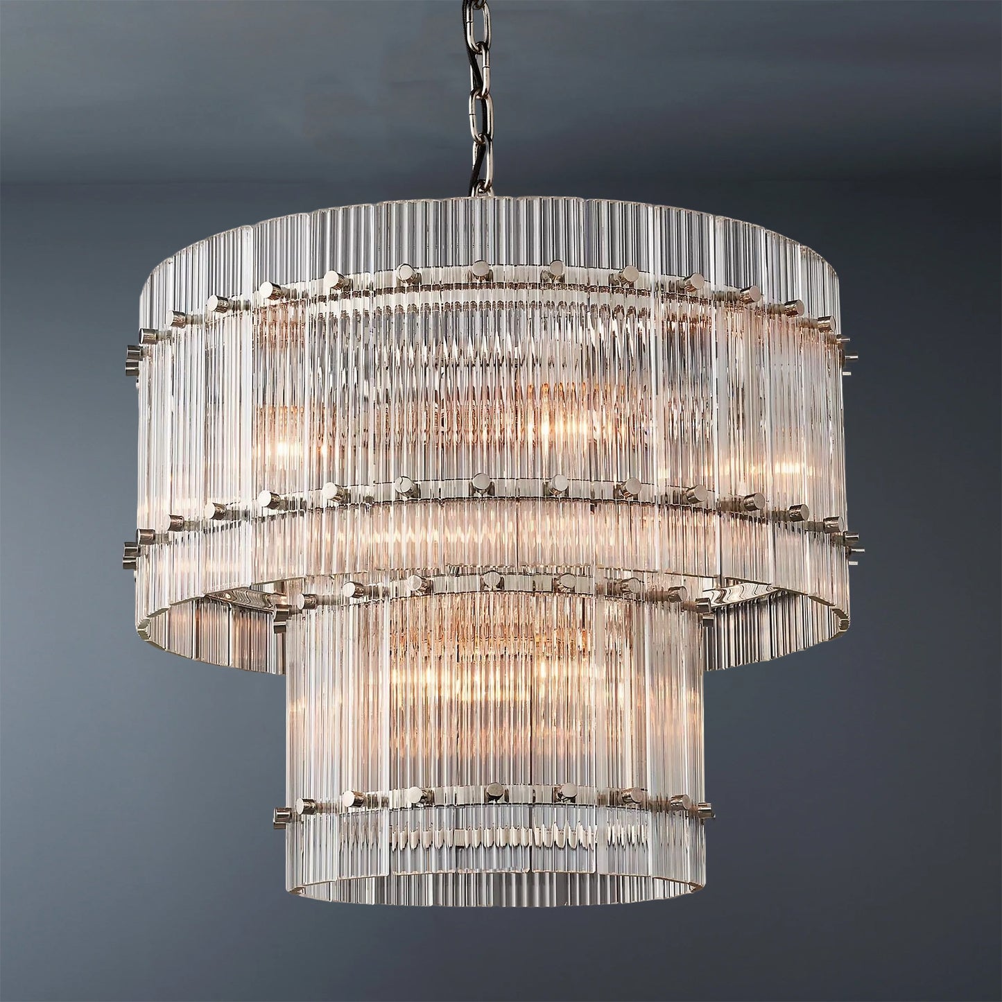 San Marco Modern 2-Tier Round Chandelier 22"