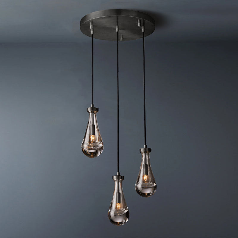 Raindrop Linear 3-Light Cord Chandelier