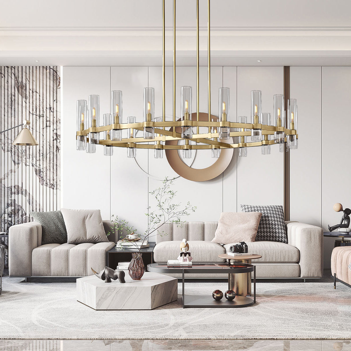 Ravelle Round Chandelier 48″,16-Lights