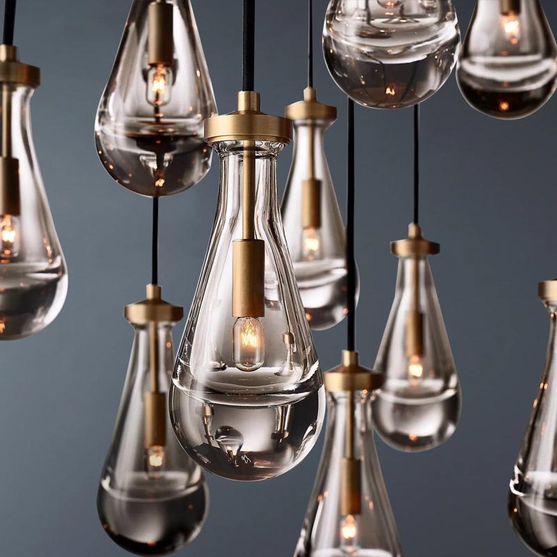 Raindrop Round Chandelier Light D36"
