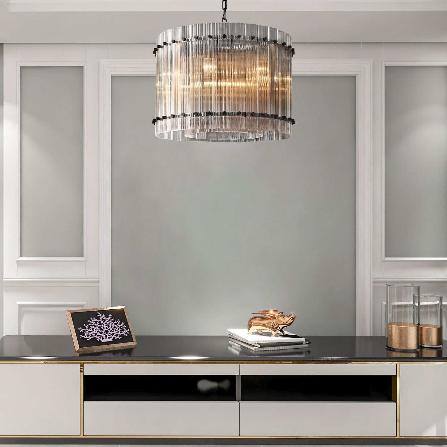 Modern luxury Round Chandelier 22"