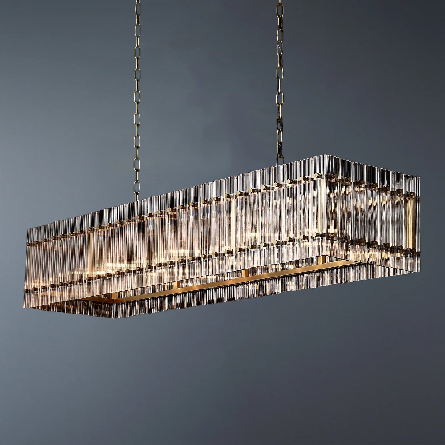 San Marcom Rectangular Crystal Chandelier 54"