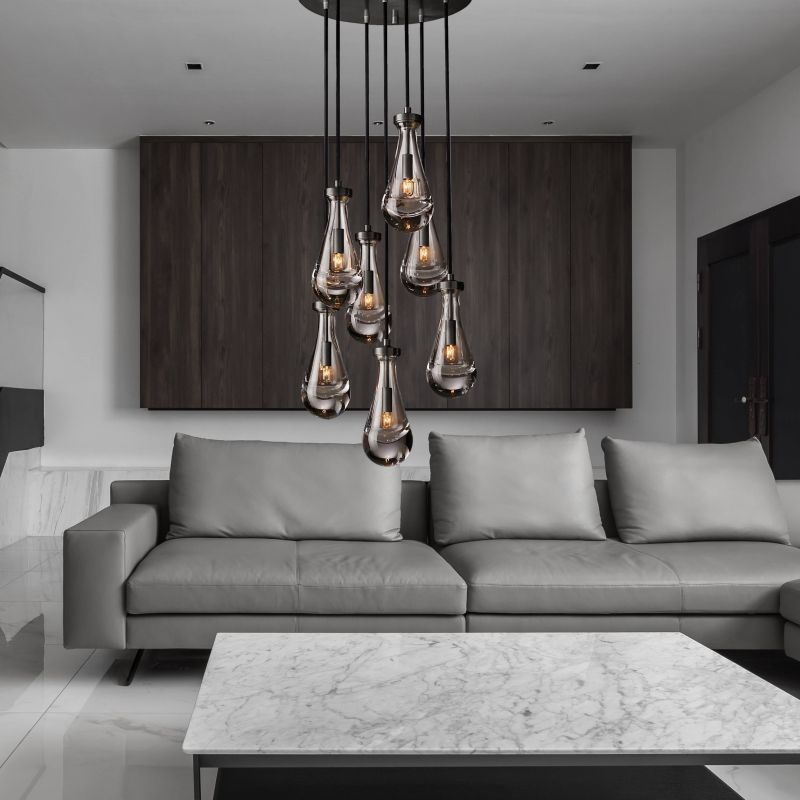 Raindrop Round Chandelier 18″, 7-Lights