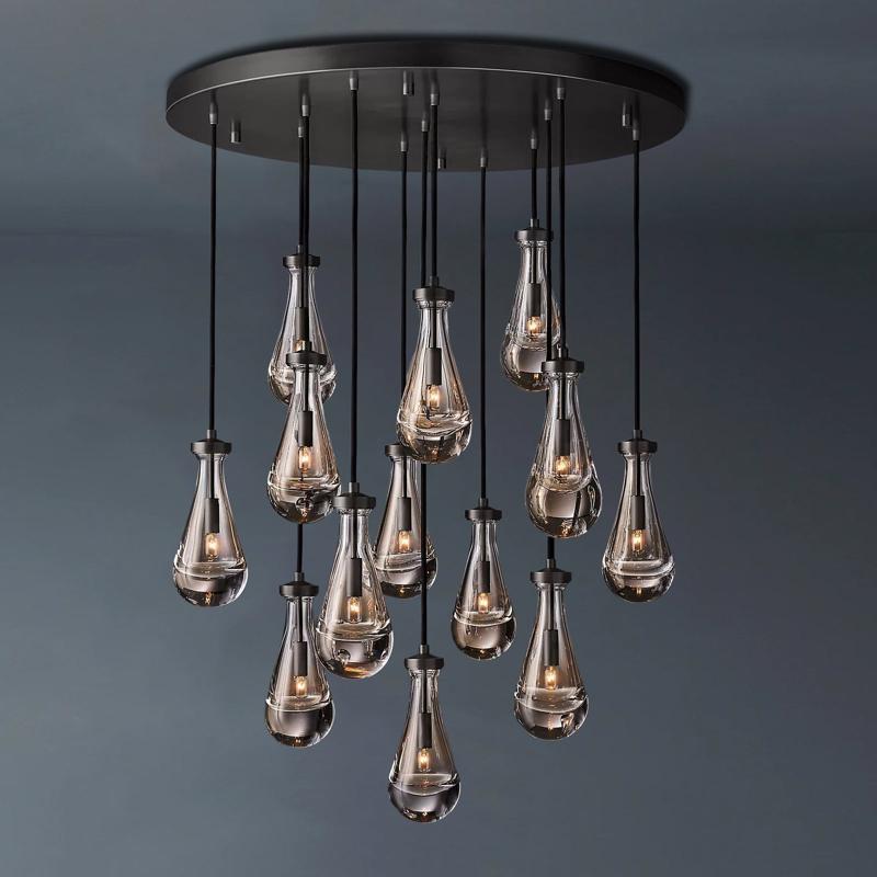 Raindrop Round Chandelier Light D36"