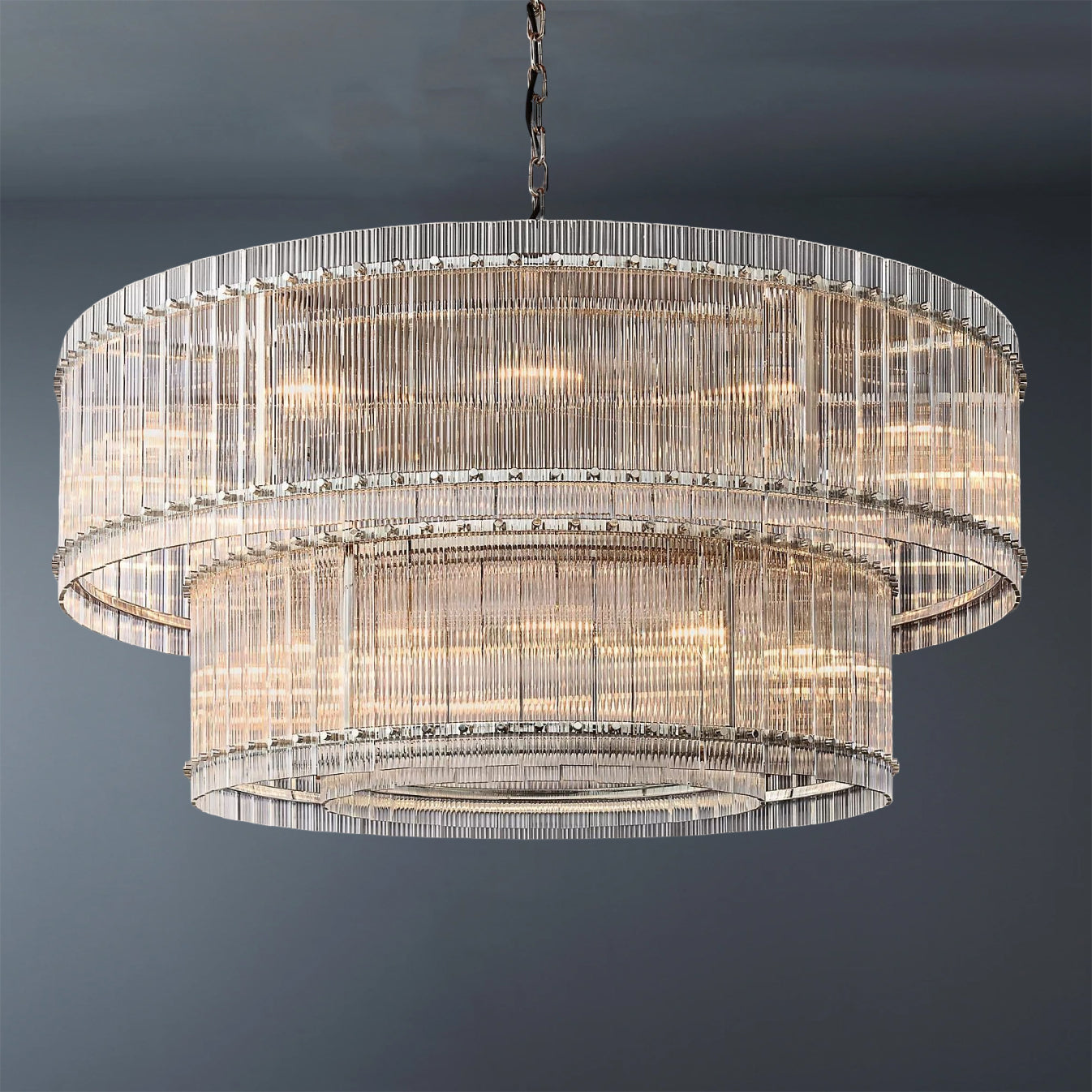 San Marco Modern 2-Tier Luxury Round Chandelier 60"