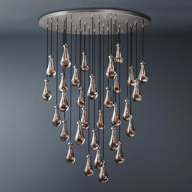 Raindrop Round Chandelier 60″, 31-Lights