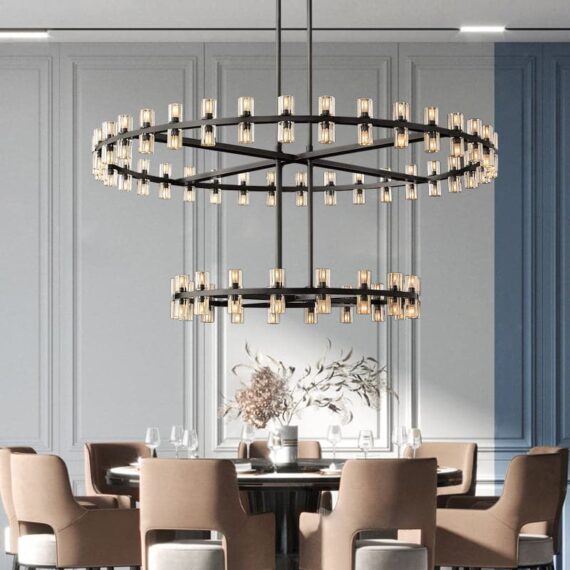Arcachon 2-Tier Round Chandelier 60″,108-Lights