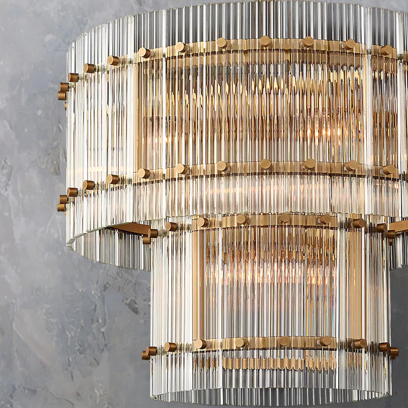 San Marco Modern 2-Tier Round Chandelier 22"
