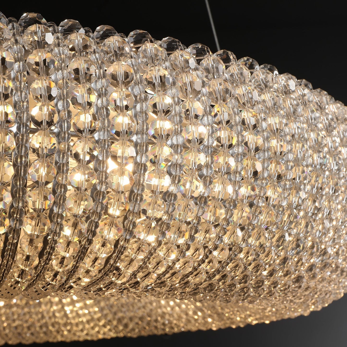 Aureola Round Chandelier 32″ 41″ 59″ Clear Crystal