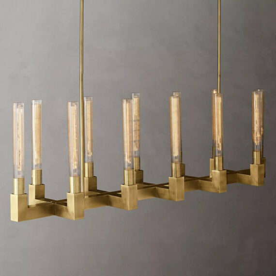 Cannel-Coal Linear Chandelier 55″