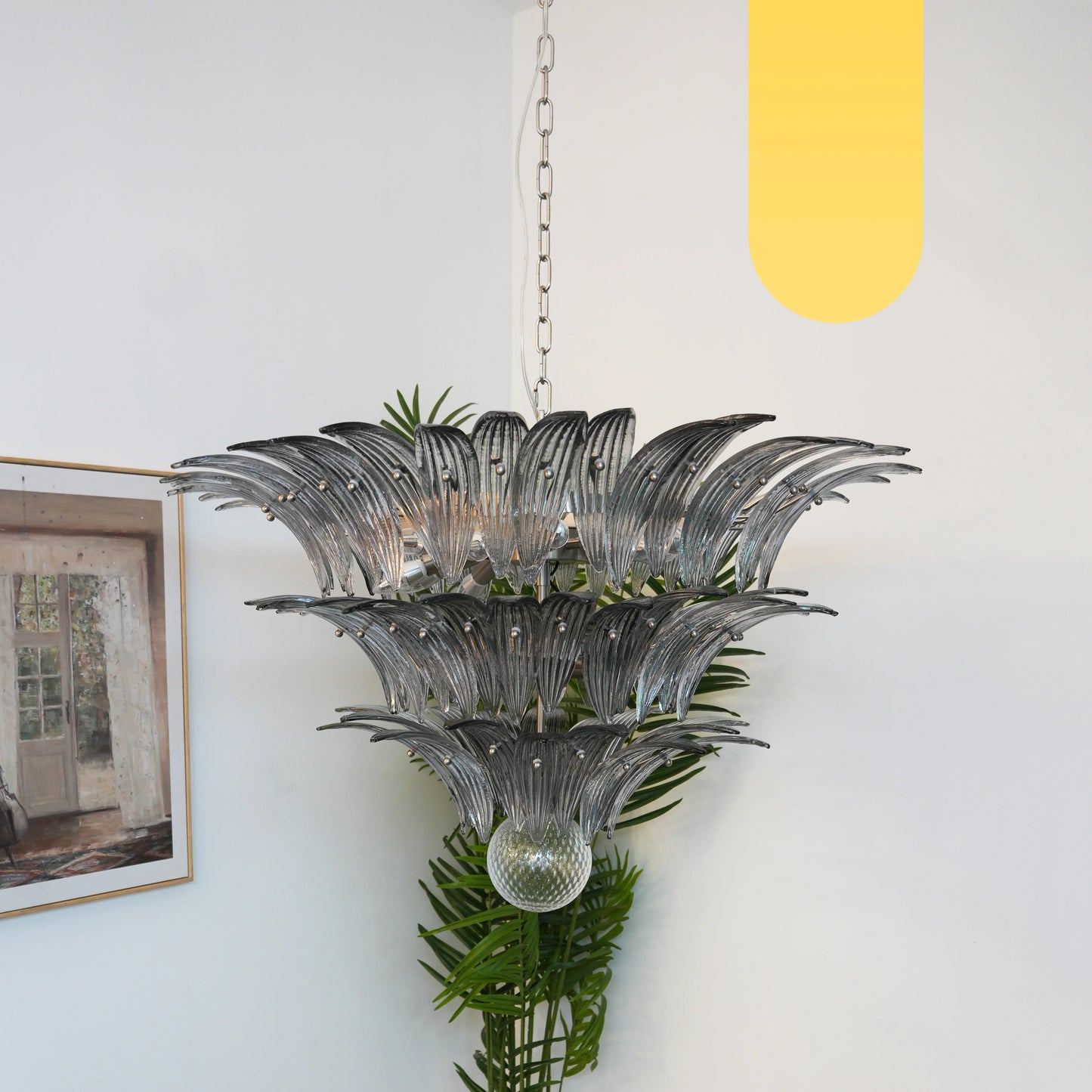 Beautifully Murano Palmette Smoked Chandelier