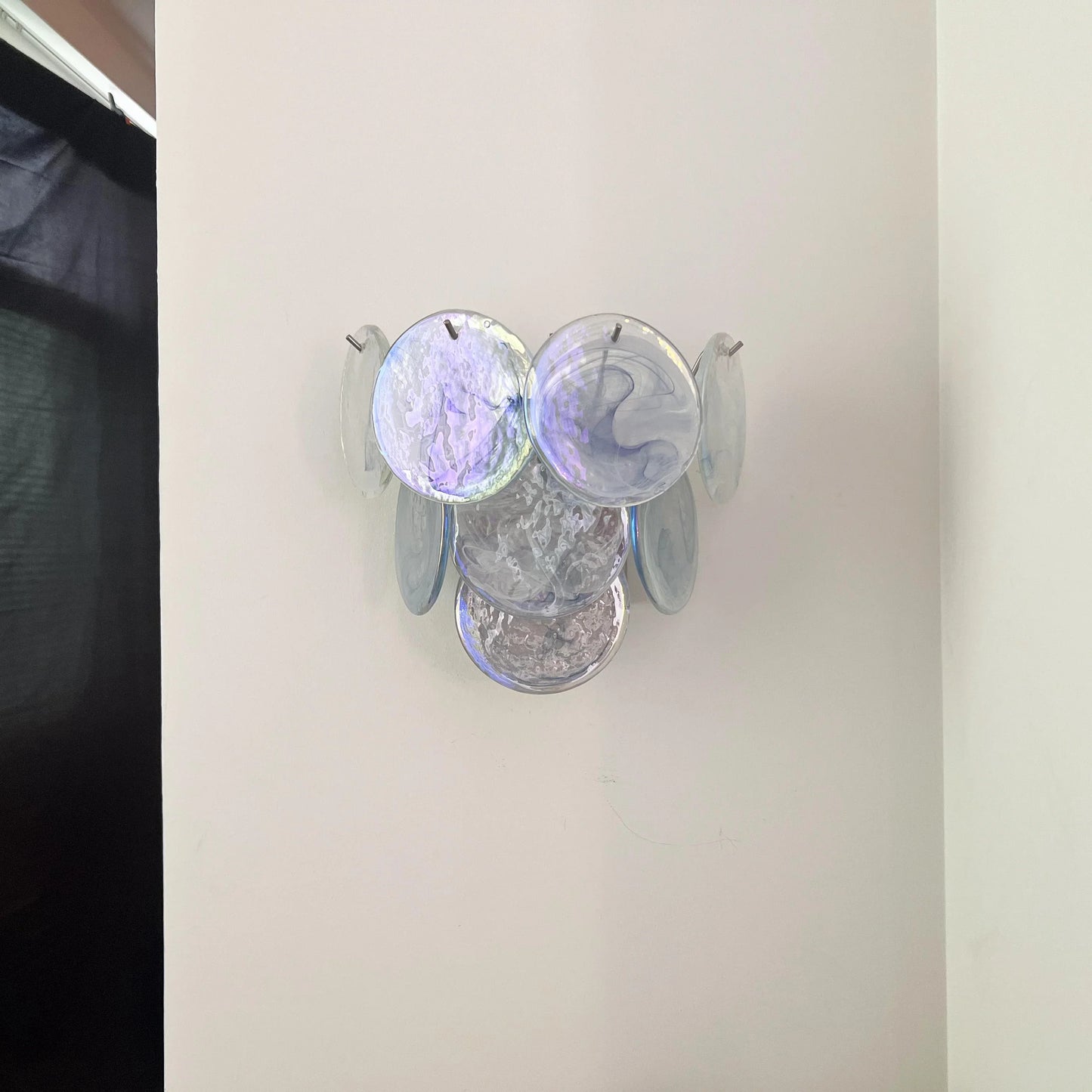 Blue Vintage Murano Glass Wall Lamp