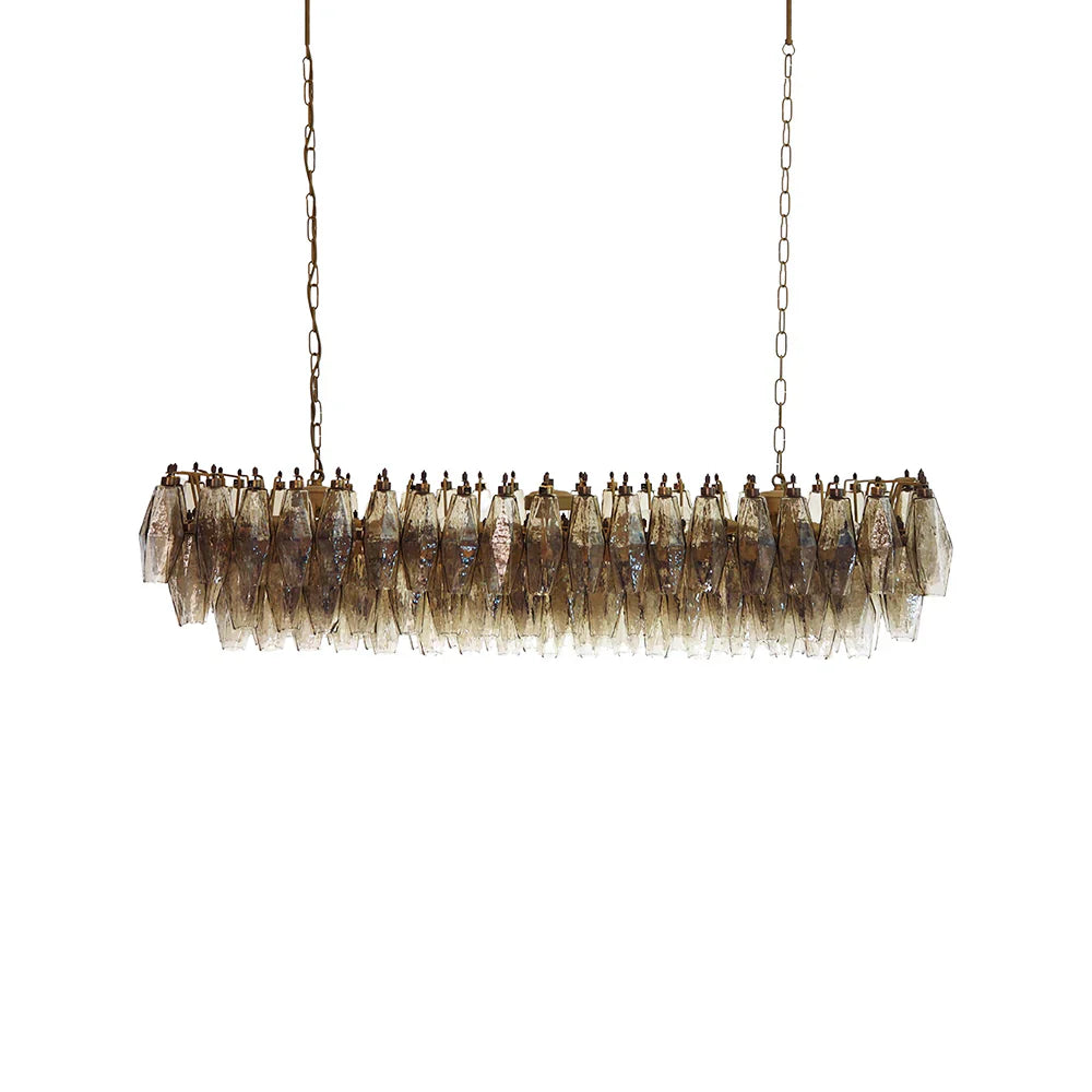 Elegant Smoked Murano Poliedri Chandelier