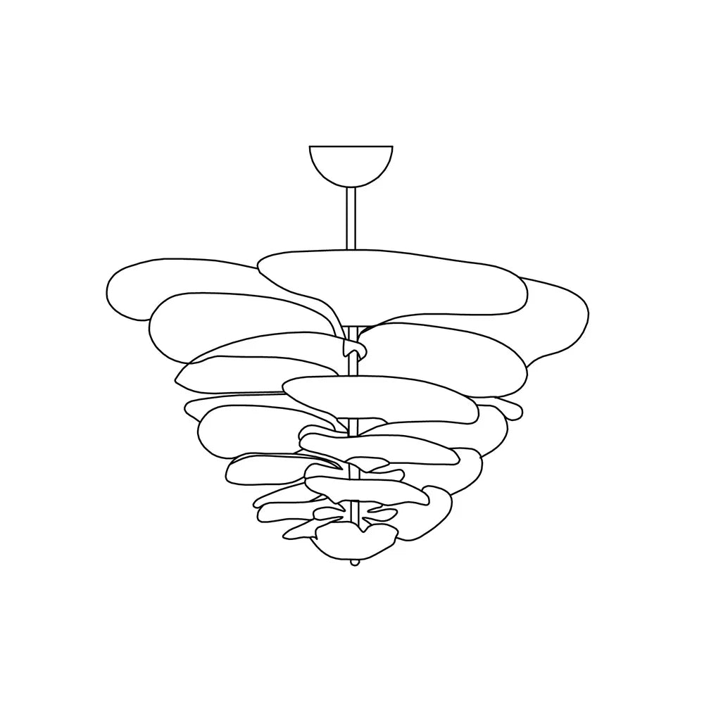 Textured Glass Leaf Amber Chandelier