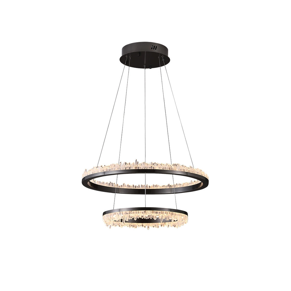 Minimalistic Crystal Quartz LED Chandelier
