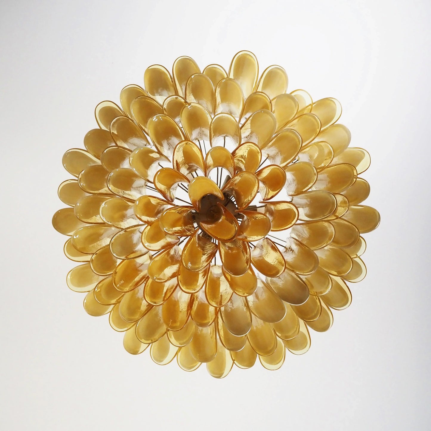 Murano Caramel Glass Petal Chandelier