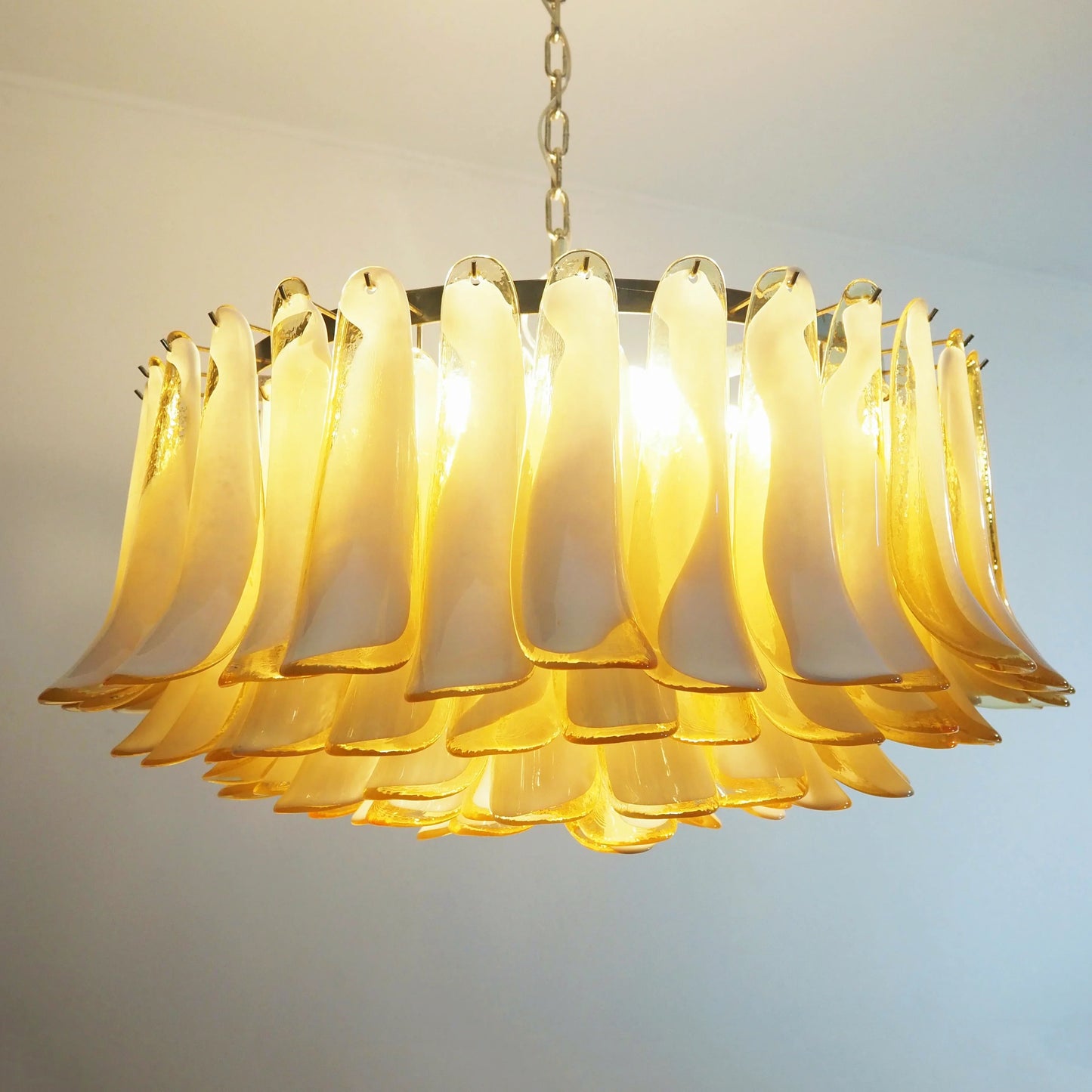 Murano Caramel Glass Petal Chandelier