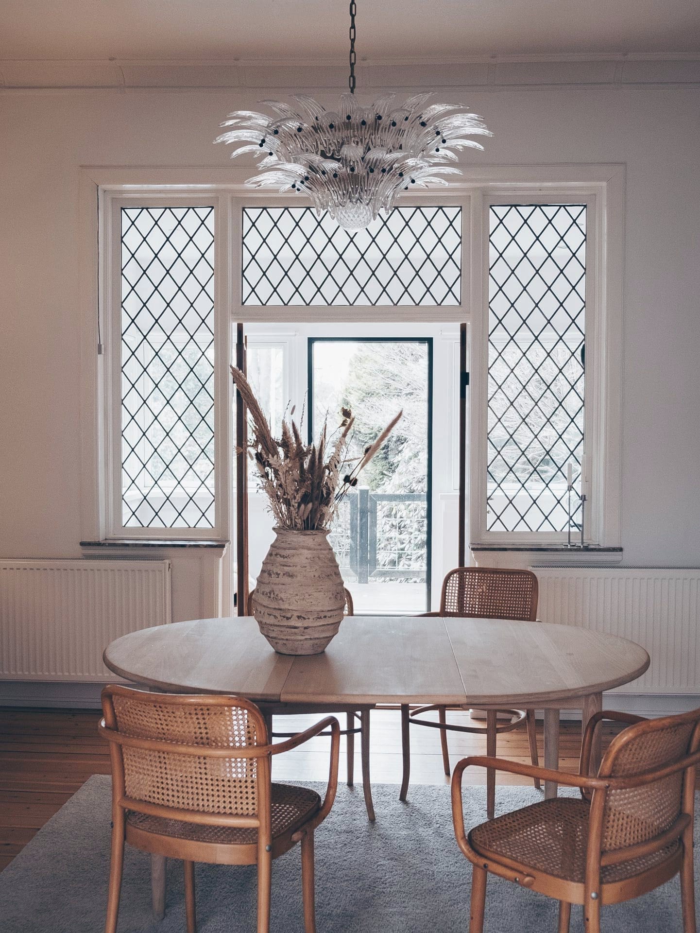 Murano Palmette Transparent Chandelier