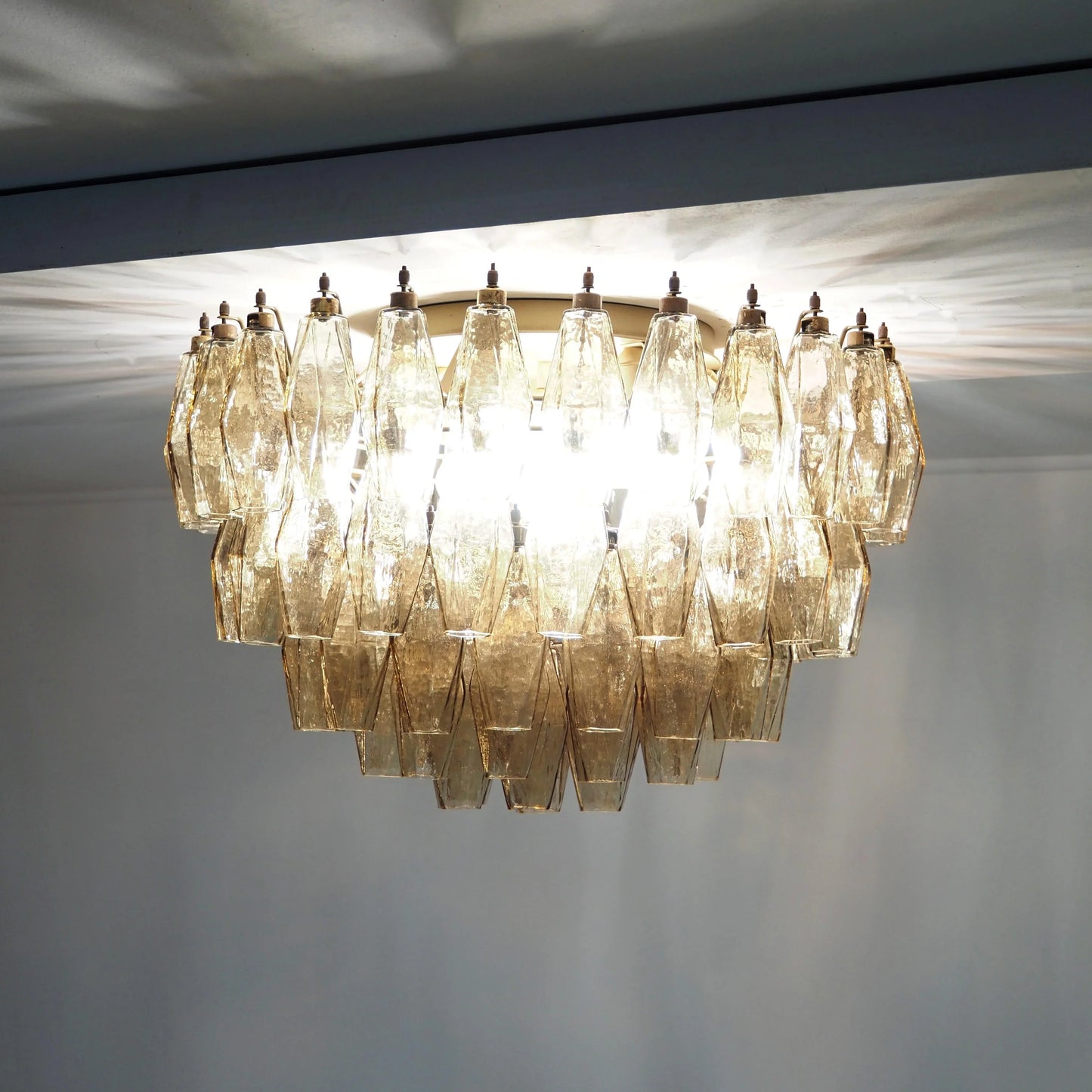 Murano Poliedri Smoked Ceiling Light