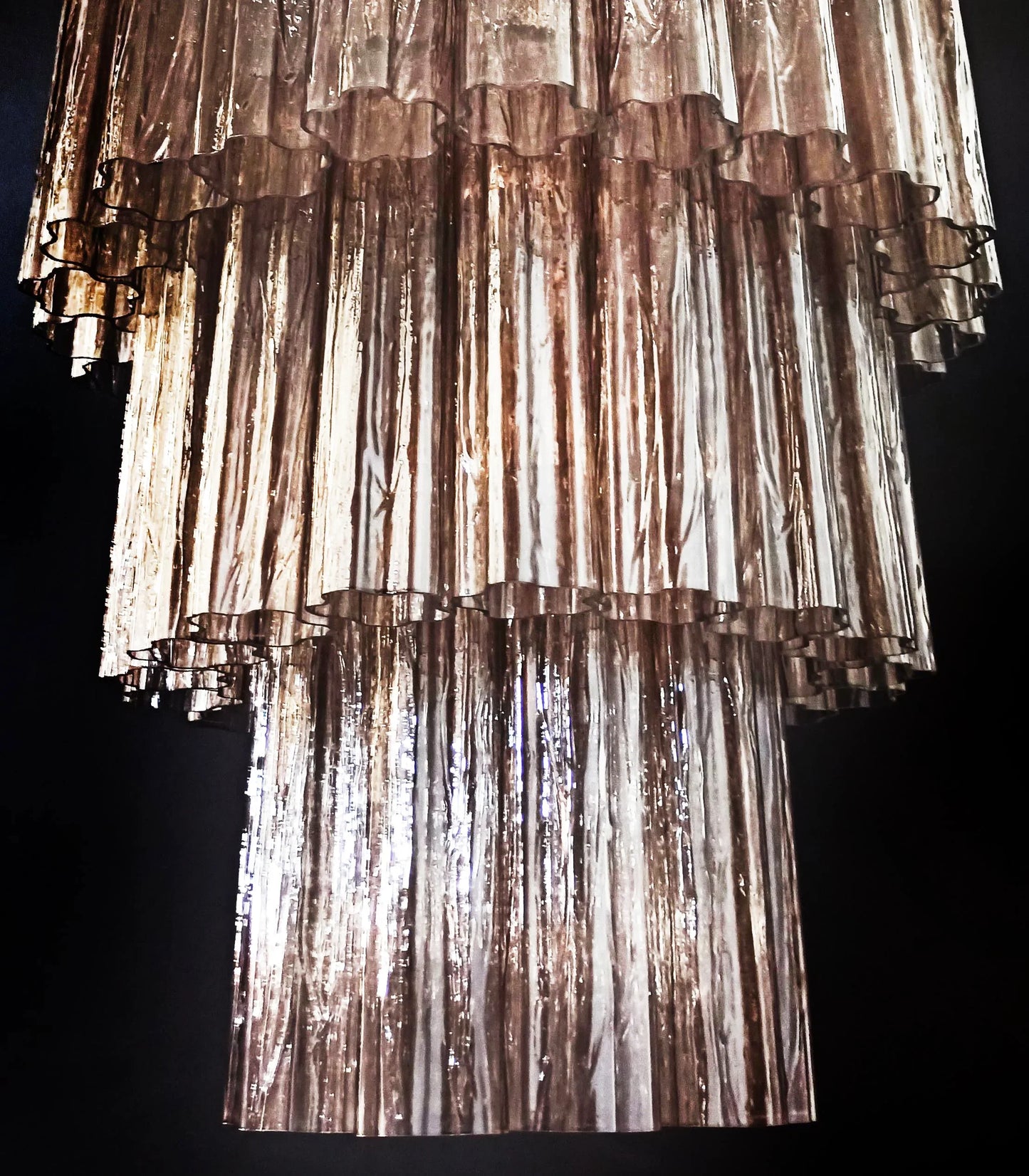 Murano Smoked Glass Tube Chandelier