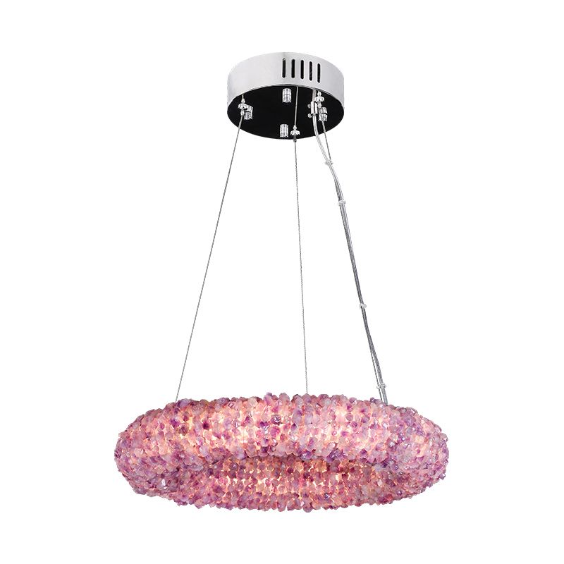 Purple Primary Crystal Round Chandelier 20.5" 28.3" 36.2" 44"