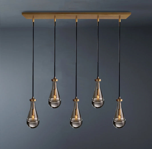 Raindrop Linear 5-Light Cord Chandelier