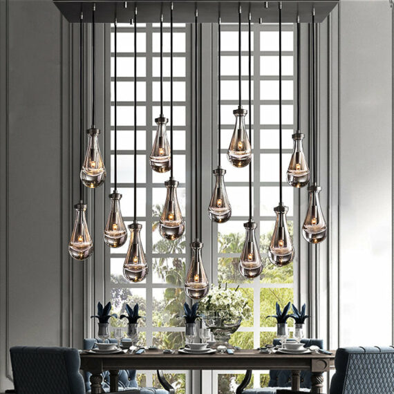 Raindrop Linear Chandelier 54″,13-Lights