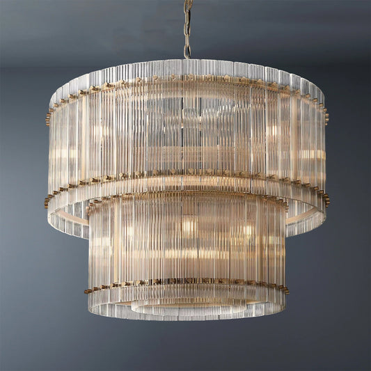 San Marco Modern 2-Tier Luxury Round Chandelier 37"