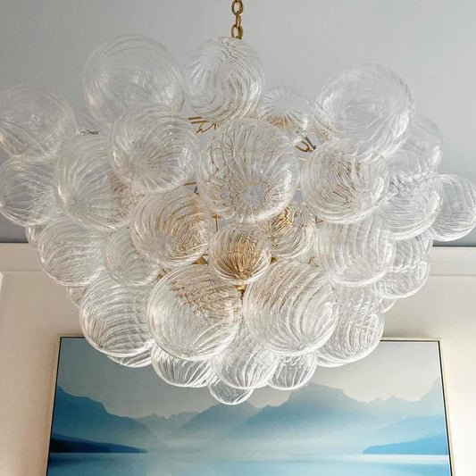 Talia Large Chandelier Chandelier Clear Swirled Glass