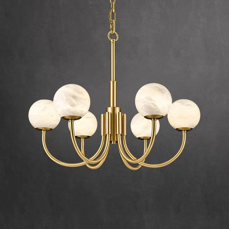 Lenny Modern Alabaster Brass Chandelier