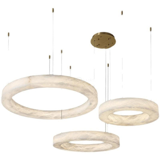 Modern Alabaster Ring Chandelier