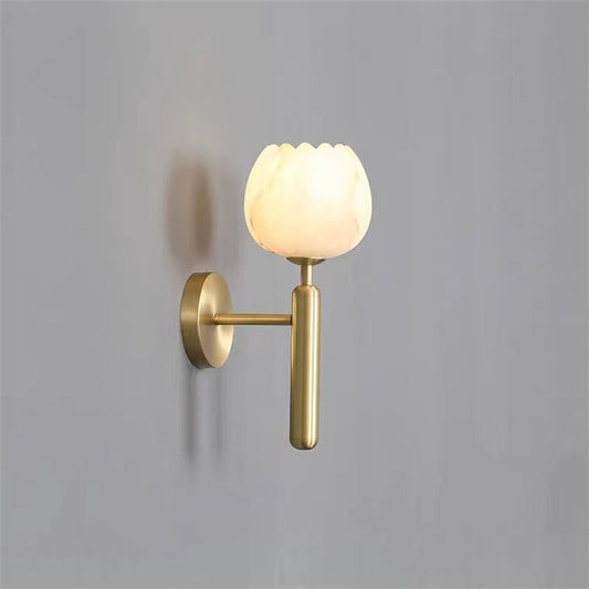 Tomos Modern Alabaster Globe Wall Sconce For Bedroom