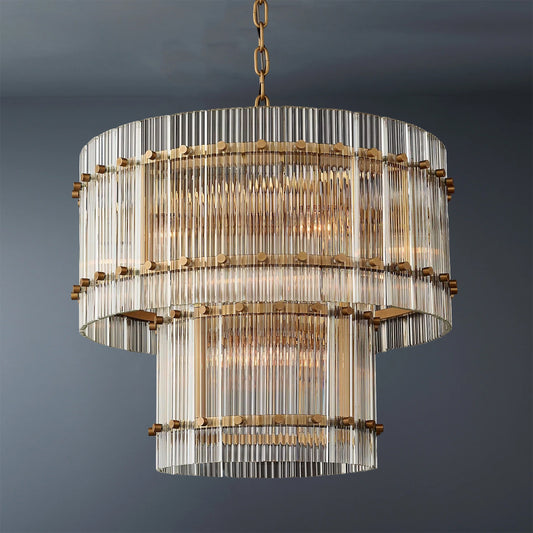 San Marco Modern 2-Tier Round Chandelier 22"