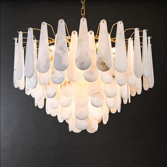 Luxury Suellen Alabaster Foyer Chandelier