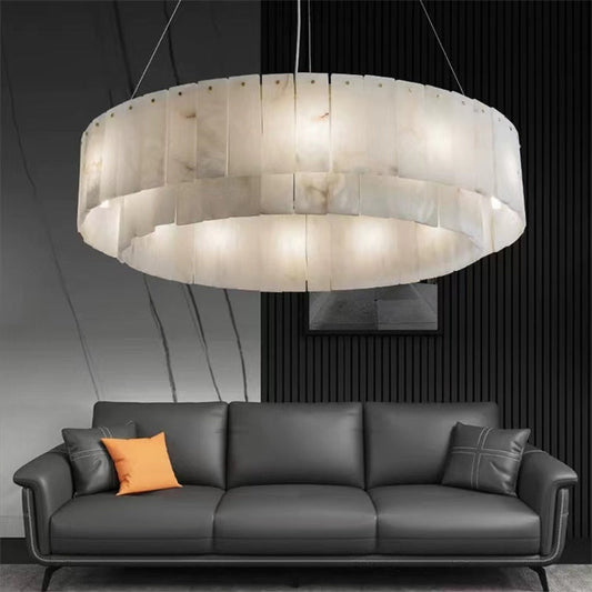 Mancy Modern Alabaster Round Chandelier