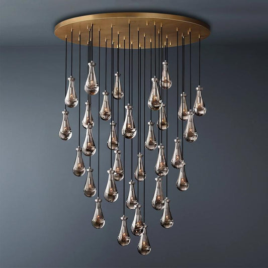 Raindrop Round Chandelier 60″, 31-Lights