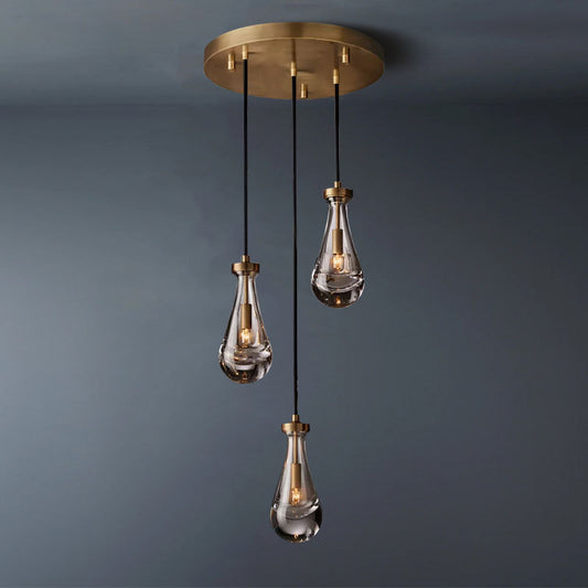 Raindrop Linear 3-Light Cord Chandelier