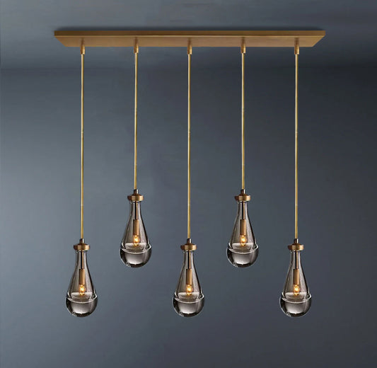 Raindrop Linear 5-Light Rod Chandelier