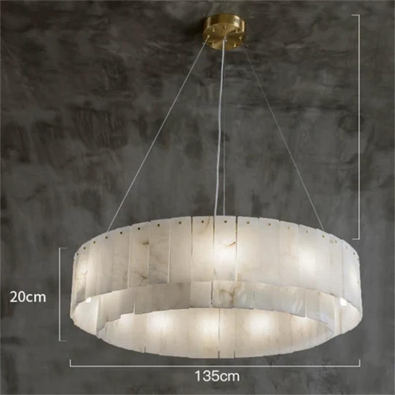 Mancy Modern Alabaster Round Chandelier