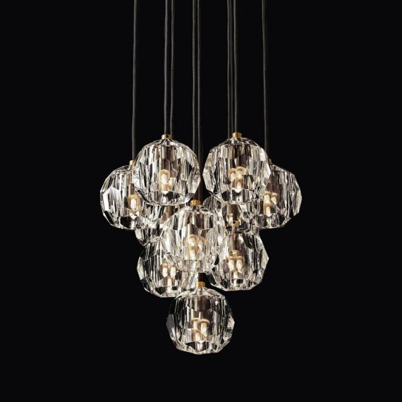 Boule De Cristal Glass Round Cluster Chandelier 14″