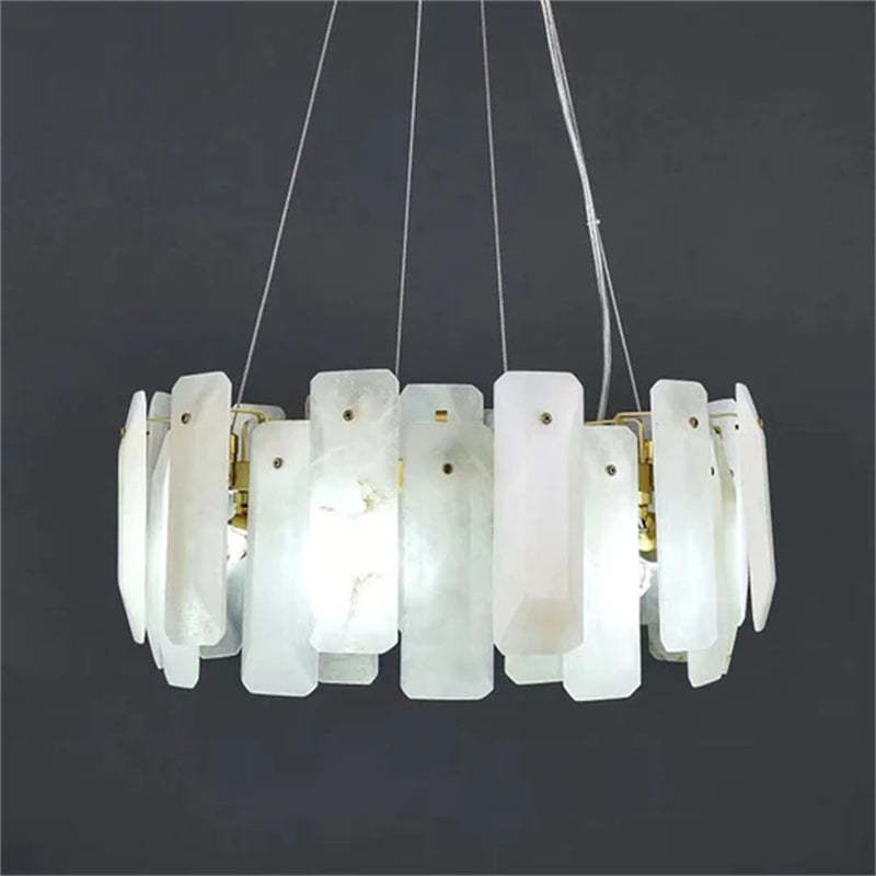 Modern Noah Alabaster Round Chandelier