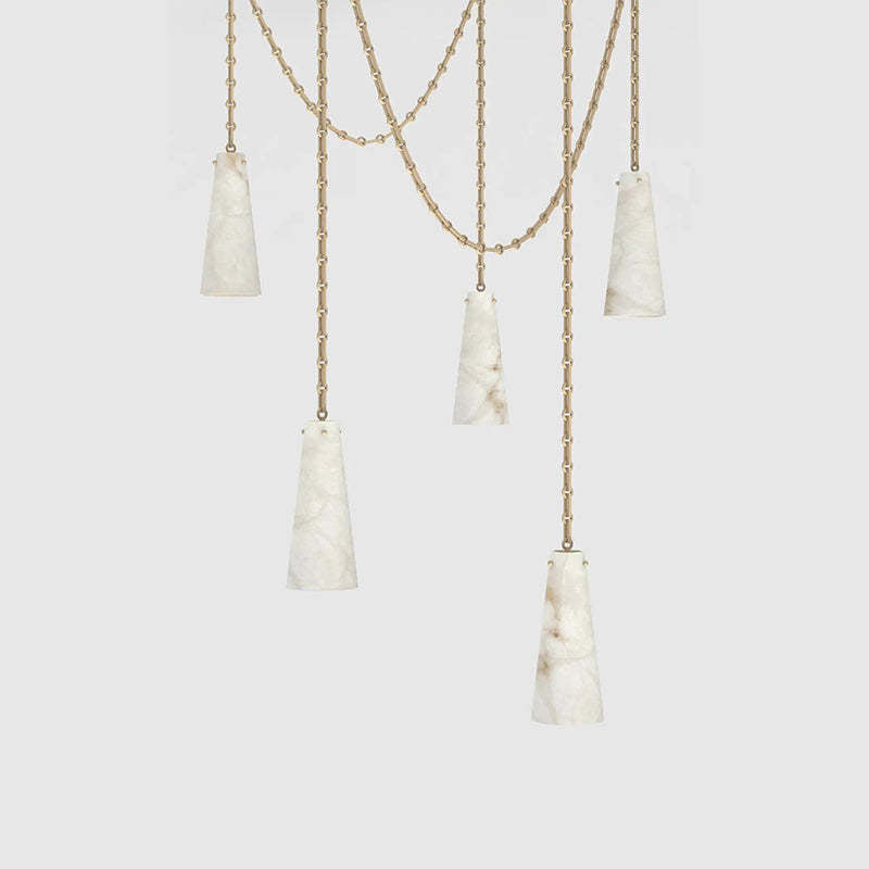 5-Light Lucca Vintage Alabaster Pendant Cluster