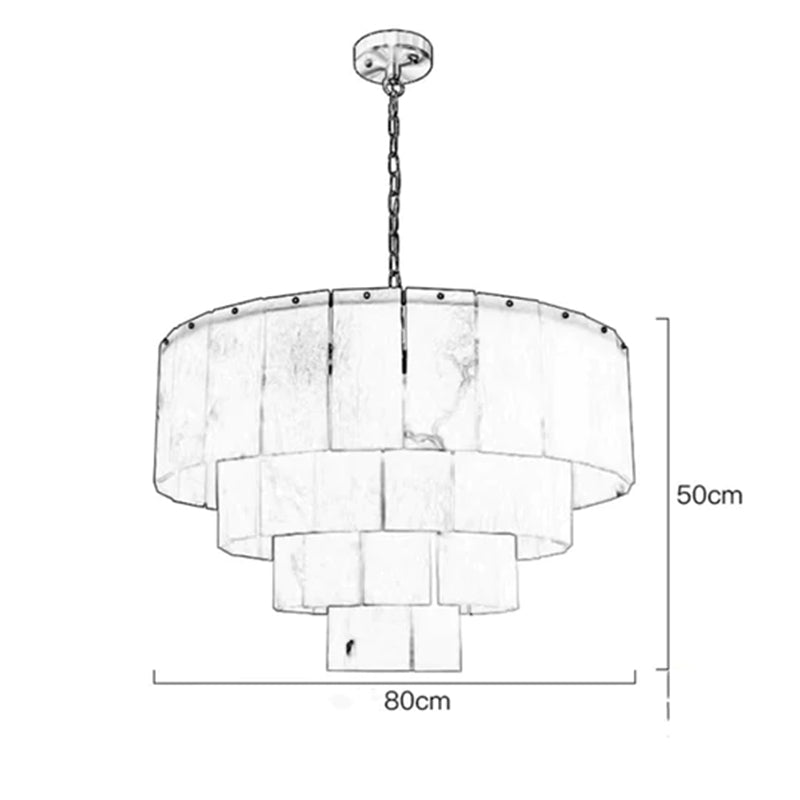 Classic Alabaster Multi-Layer Round chandelier