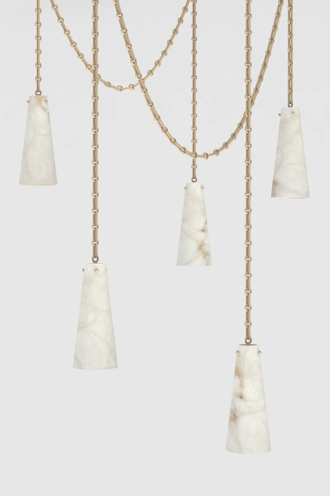 5-Light Lucca Vintage Alabaster Pendant Cluster